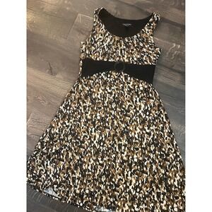 Perceptions Fit & Flare‎ Dress Sleeveless Animal Print Casual Dress Size 8